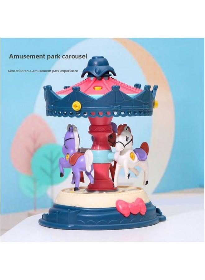 Amusement Park Assembled Children's DIY Educational Toys Play Home Disassembly Screw Pirate Ship Ferris Wheel Hot Sale-Color:Carousel - Image 2