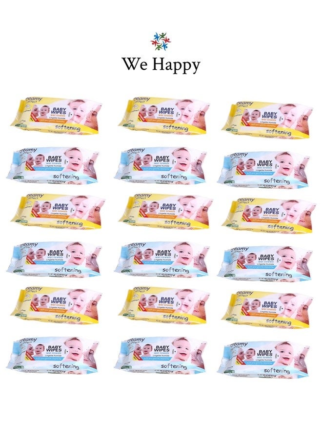 وي هابي مناديل مبللة للأطفال، ناعمة ولطيفة على البشرة، 1440 قطعة، مثالية للبشرة الحساسة - Image 1