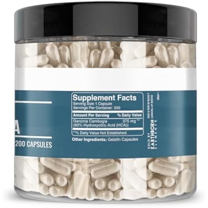 Earthborn Elements Garcinia Cambogia 200 Capsules, Pure & Undiluted, No Additives - Image 2