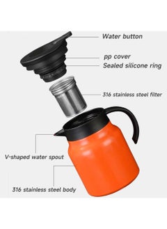 Y&D Thermal Coffee Carafe, 34Oz / 1L Double Wall Vacuum Coffee Carafe with Removable Tea Infuser Stainless Steel Thermal Tea Pot Beverage Dispenser for Coffee Milk  - Image 5