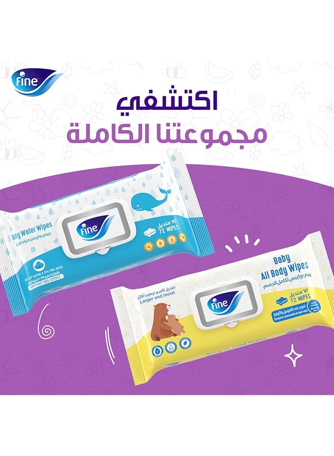 Fine Baby Lotion Wipes 72 Wipes - Image 5