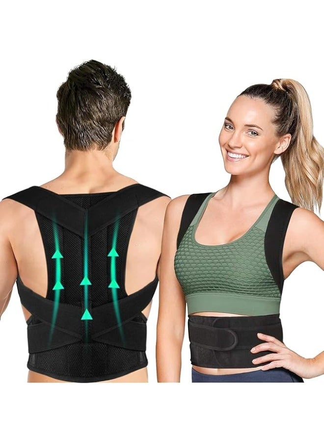 Back Posture Corrector Brace for Men, Women & Youth, Adjustable Breathable Upper and Lower Back Support, Shoulder Alignment Trainer for Daily Comfort, XX-Large - Image 1