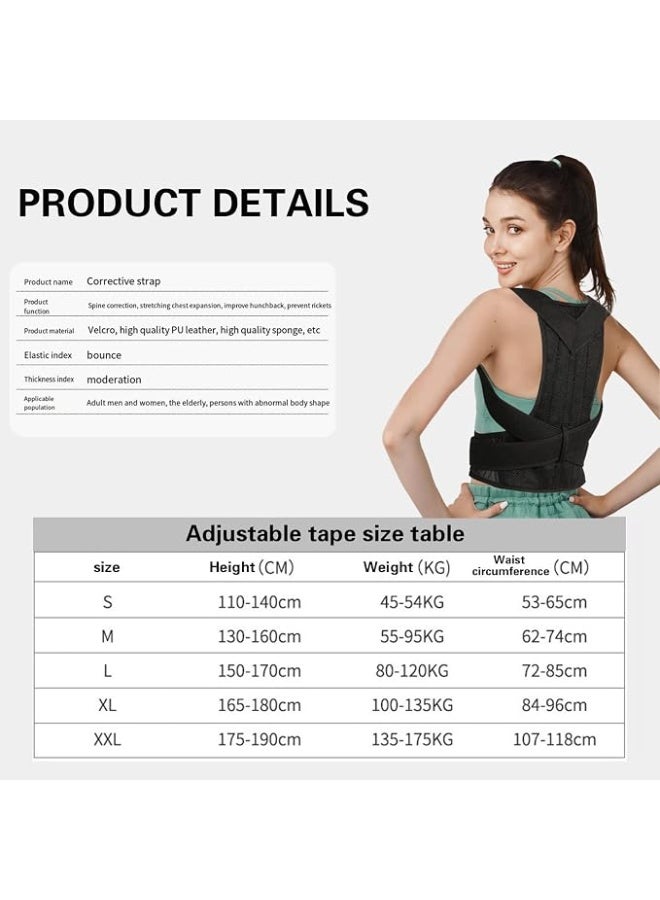 Back Posture Corrector Brace for Men, Women & Youth, Adjustable Breathable Upper and Lower Back Support, Shoulder Alignment Trainer for Daily Comfort, XX-Large - Image 2