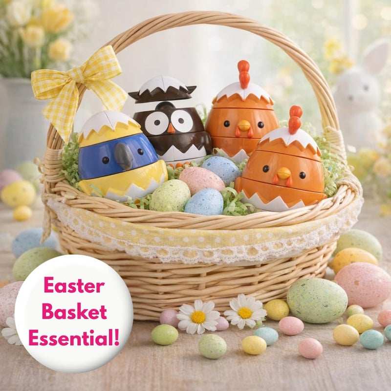 Svan Easter Egg Stacking & Sorting Animal Toys, Mix & Match Hatching Nesting Dolls (4 Farm Friends)- Fine Motor Skill Shape Sorters, Preschool Building Game- Baby Toddler Kid Basket Stuffer Montessori Gift - Image 4