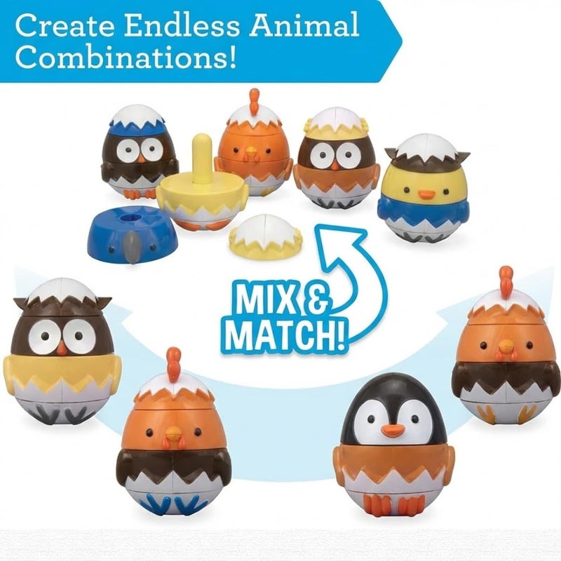 Svan Easter Egg Stacking & Sorting Animal Toys, Mix & Match Hatching Nesting Dolls (4 Farm Friends)- Fine Motor Skill Shape Sorters, Preschool Building Game- Baby Toddler Kid Basket Stuffer Montessori Gift - Image 2