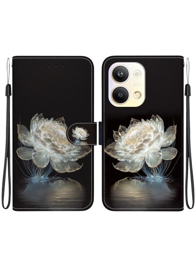 اس-توب جراب هاتف من الجلد برسومات ملونة وملمس كريستالي لهاتف OPPO Reno9 Pro - Image 1