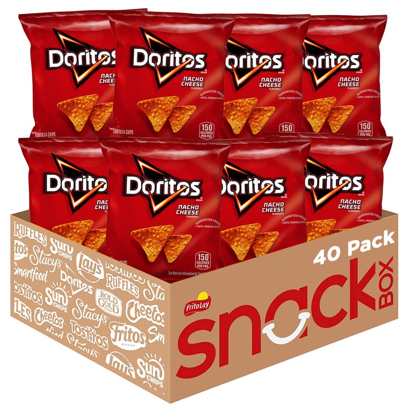 Doritos Flavored Tortilla Chips, Nacho Cheese, 1 Ounce (Pack of 40) - Image 1
