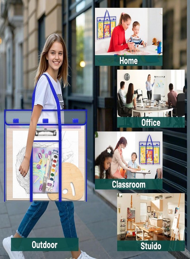 AKAYOK حقيبة عرض فنية من أكايوك، مقاس 30 × 24 بوصة، حافظة لحفظ الأعمال الفنية والملصقات، مزودة بجيب ومقبض، حقيبة مقاومة للماء لحفظ الملصقات وسجلات القصاصات والتذكارات ولوحات الإعلانات. - Image 2