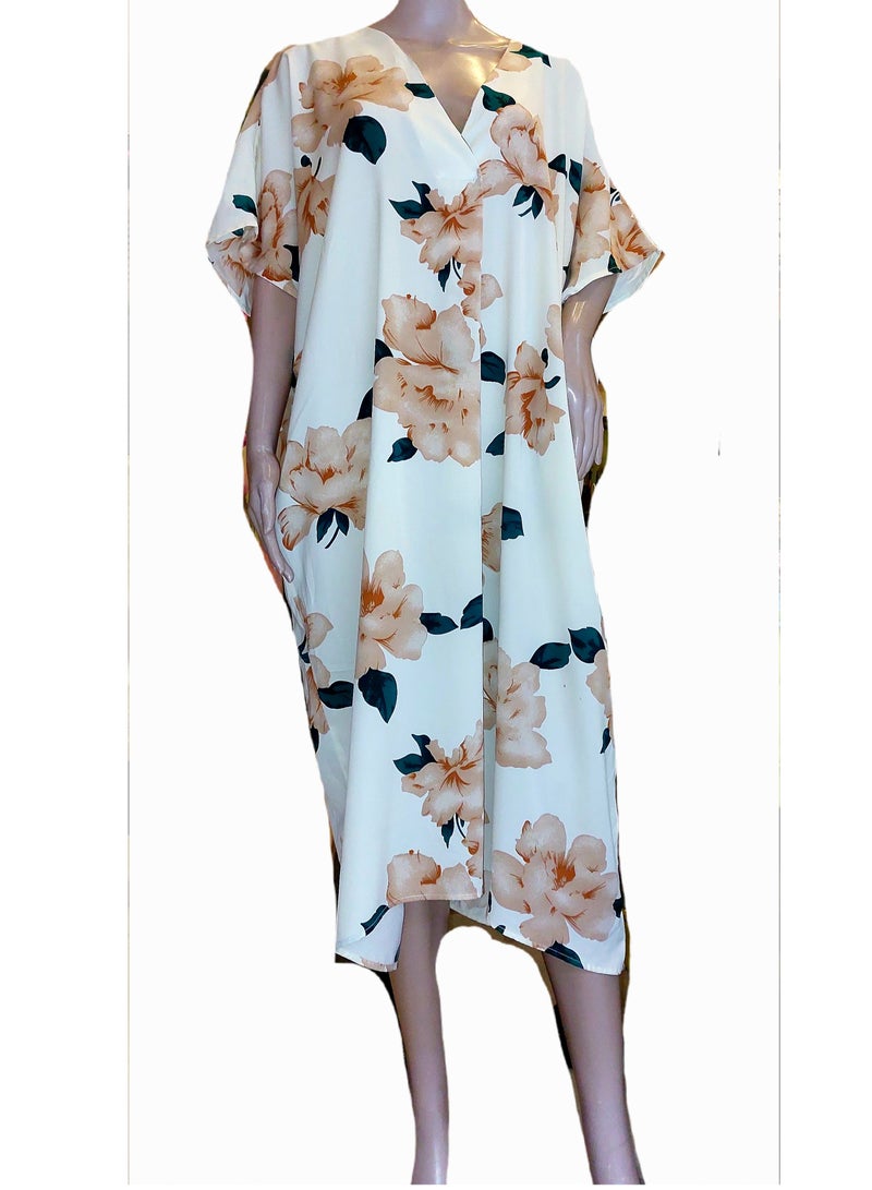 Women oversized floral print summer dress  - Image 1