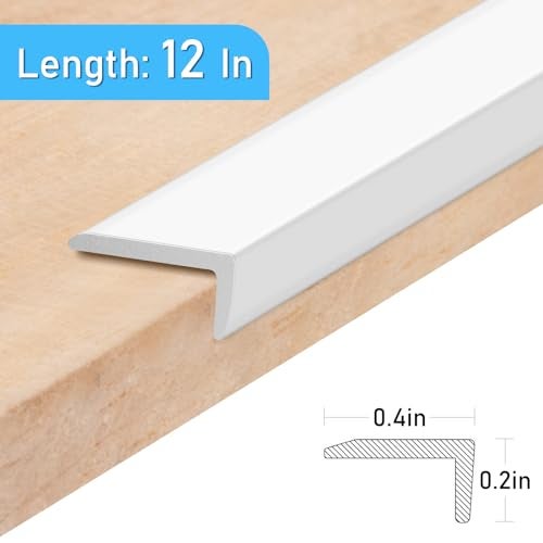 AdoDecor Peel and Stick Aluminum Tile Trim,10-Pack 12 Inch Decorative Brushed Metal Trim Edge,Self Adhesive Tile Liner for Fireplace, Mirror Frame, Furniture and Home Decoration, White. - Image 5