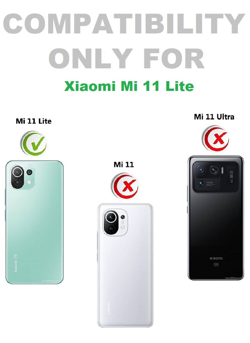 2 Pieces Tempered Glass Screen Protector Clear Designed For Xiaomi Mi 11 Lite Full Screen Coverage And Bubble Free