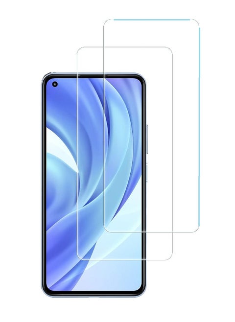 2 Pieces Tempered Glass Screen Protector Clear Designed For Xiaomi Mi 11 Lite Full Screen Coverage And Bubble Free