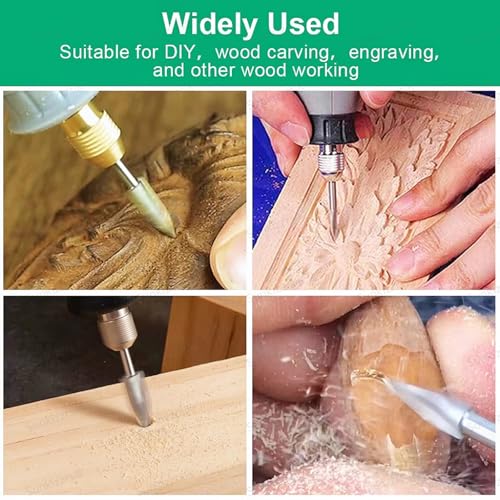 Sunkizzrs® 6-Pcs Wood Carving Drill Bits Set 3mm Round Shank —Detail Carving Bits —HSS Engraving Drill for Dremel —DIY Crafts Rotary Tool for Grinding/Polishing/Micro Sculpture (3-Tool Flute Set) - Image 5