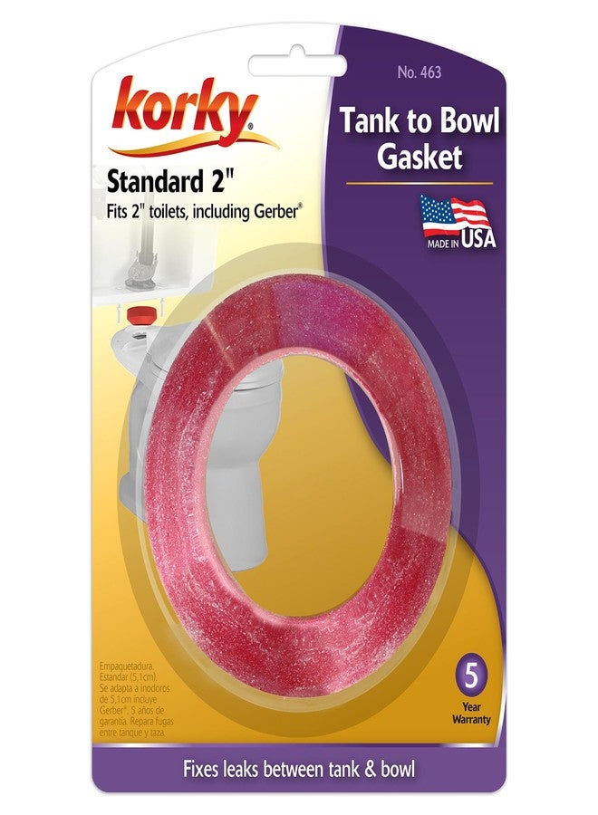 Korky 463BP Universal Toilet Tank To Bowl Gasket - Fits Most 2-Inch, 2-Piece Toilet Tanks - Made in USA - Image 3