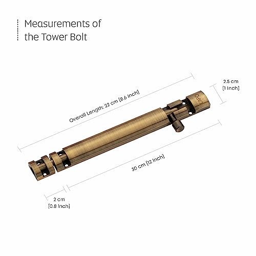 LAPO 2 Pack Heavy Duty 12 Inch Aluminium Tower Bolt for Wooden and PVC Door/Kundi/Chitakni for Windows Tower Bolt/Door Lock Latch for Main Doors (Antique Finish, Pack of 2) - Image 4