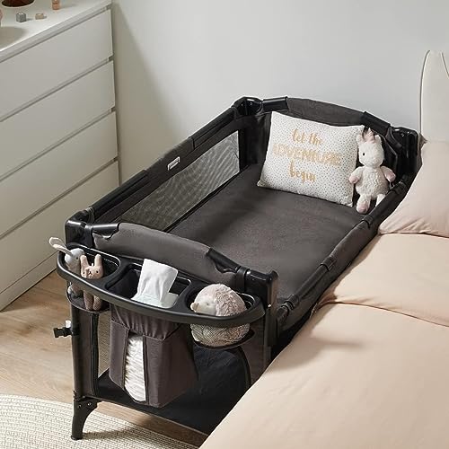 Beka BEKA 4 in 1 Baby Bassinet Bedside Sleeper Baby Bedside Crib 4 Functions Bedside Bassinet Crib Sleeper Playard Changing Table Baby Bassinet for Newborn Baby