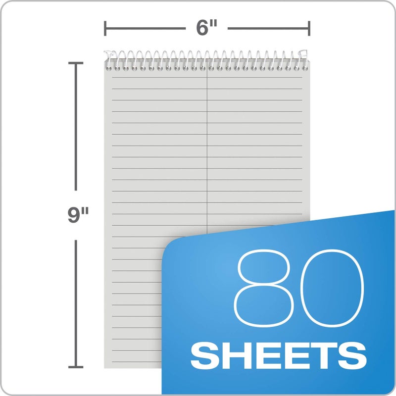 Tops Prism Steno Books, 6" x 9", Gregg Rule, Gray Paper, 80 Sheets, Perforated, 4 Pack (80274) - Image 2