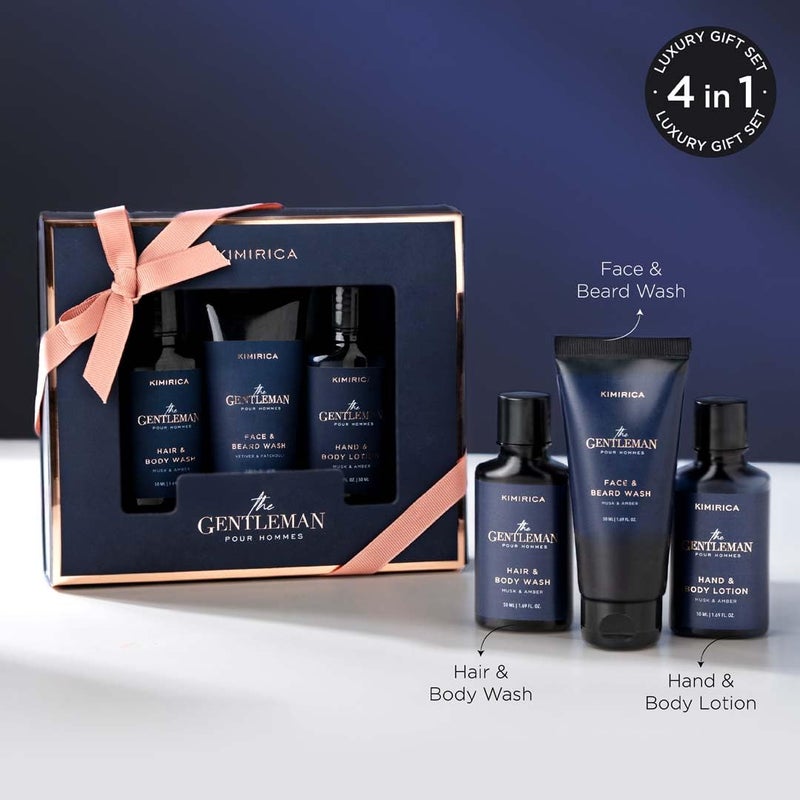 Kimirica Rakhi Gift For Brother Gentlemen Bath Care Trio Gift Set For Men's |Premium Gift Set For Husband & Boyfriend,Brother Rakshabandhan Set of 3 - Image 4