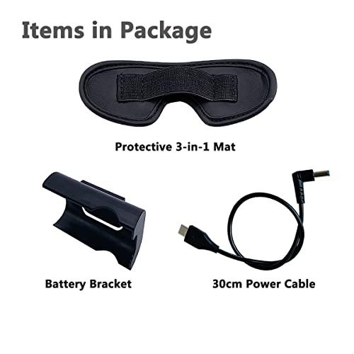 JCHPINE Goggles 2 Battery Bracket Holder and Power Cable for DJI Avata Battery Recharging Wire/Clip, Protective Cover Mat for DJI Avata Combo Goggles 2 Lens Protector Accessories - Image 3