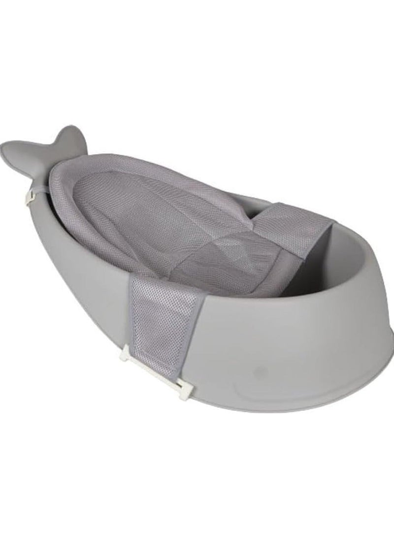 PRIMO PLUS 3-Stage Baby Bathtub for Newborns and Infants with Adjustable Headrest, Soft Mesh Support Sling, Non-Slip Base and Easy Drainage Design - Gray - Image 5
