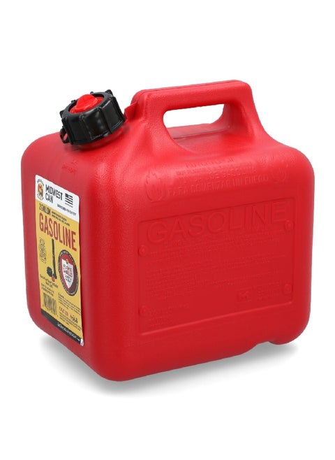 Quick-Flow Portable Ergonomic Gasoline Gas Can with FlameShield Safety System Red 2 Gal 2310