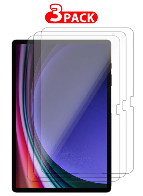 3 عبوات من واقيات الشاشة لجهاز Samsung Galaxy Tab S9 Plus اللوحي، زجاج مقسّى مقاوم للخدش بدرجة صلابة 9H، واقي شاشة عالي الدقة
