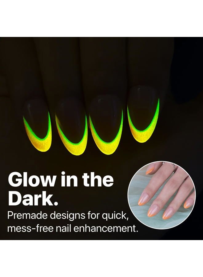 SXC Cosmetics X-Pro Tips French Tip Press On Nails - Bright Pastel Glow in the Dark Series (GLOW114KIT-S Almond) - Image 2
