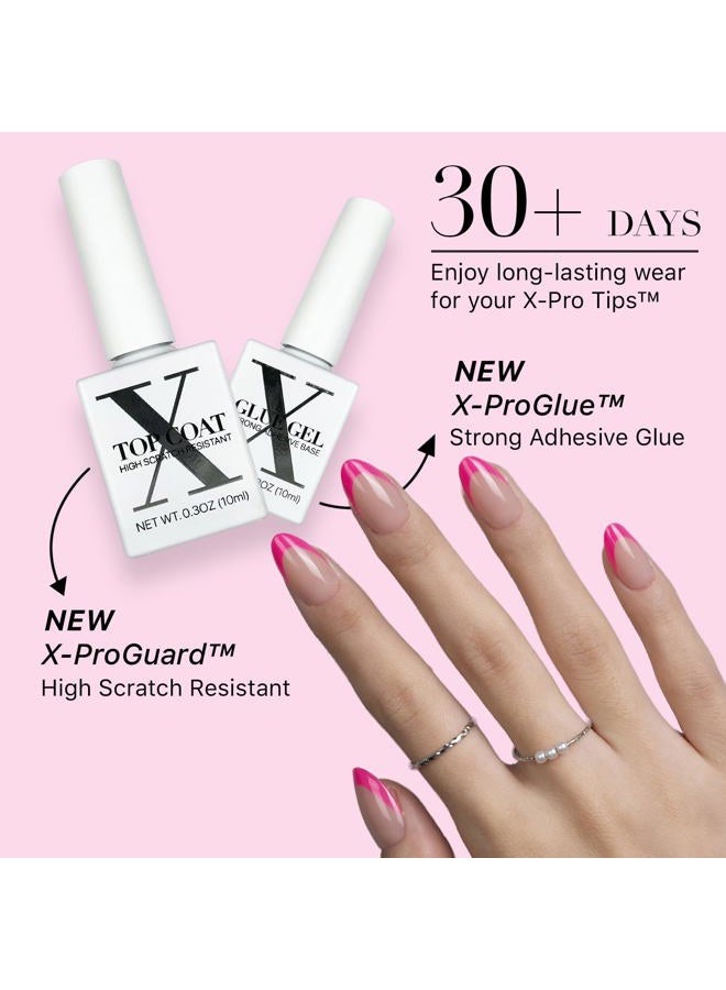 SXC Cosmetics X-Pro Tips French Tip Press On Nails - Bright Pastel Glow in the Dark Series (GLOW114KIT-S Almond) - Image 5