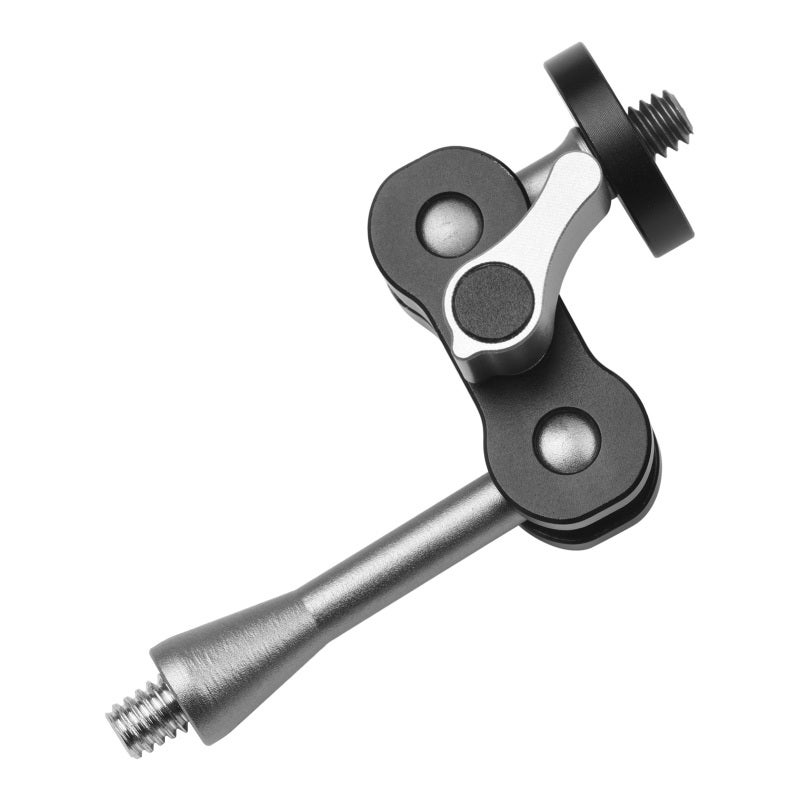 Magic Arm 1 Pack: Dual Rotatable Ball Heads, 1/4 Inch Screws Extension Bracket - High-Quality Aluminum Alloy Camera Monitor Bracket for Outdoor Vlog Live Streaming Video Recording - Image 2