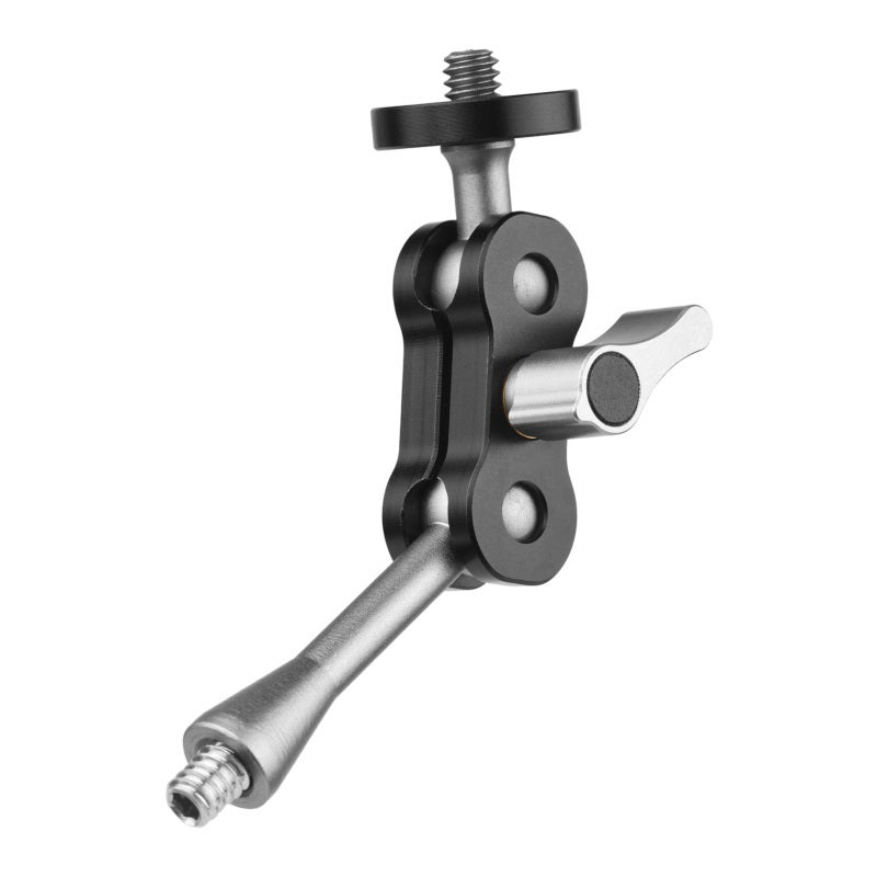 Magic Arm 1 Pack: Dual Rotatable Ball Heads, 1/4 Inch Screws Extension Bracket - High-Quality Aluminum Alloy Camera Monitor Bracket for Outdoor Vlog Live Streaming Video Recording - Image 1