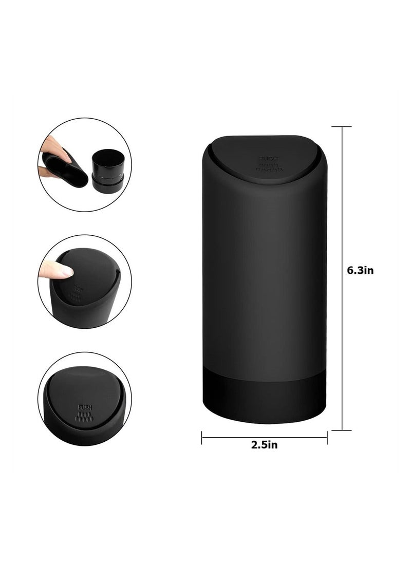 Generic Car Trash Can with Lid, Mini Silicone Auto Garbage Container, Waterproof Leakproof Portable Vehicle Trash Dustbin, Mini Garbage Bin for Automotive Car, Home, Office, Kitchen, Bedroom  - Image 3