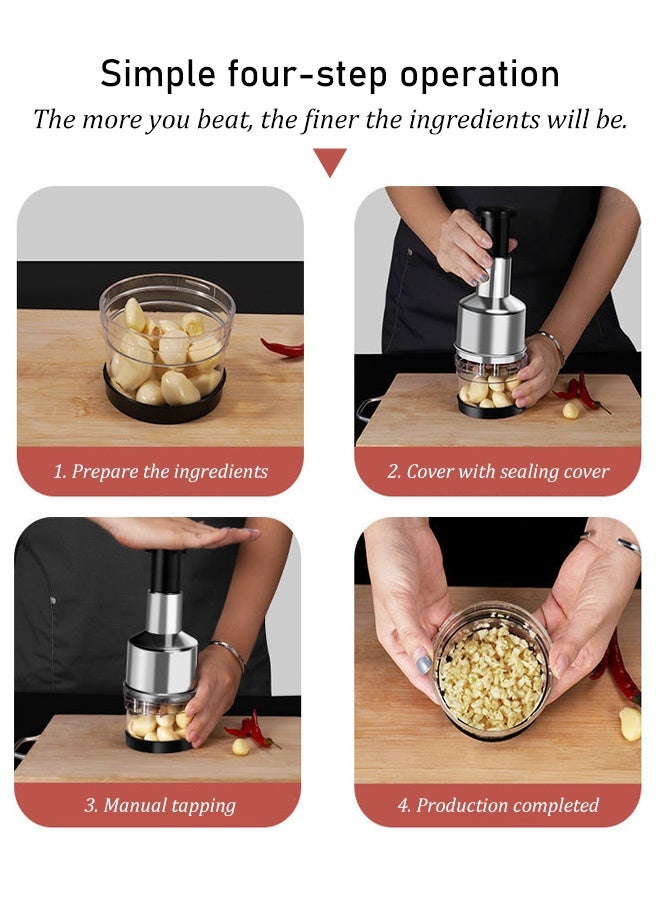 Kitchen tools creative gadgets hand-pressed vegetable cutter garlic crusher garlic mincer chopper pat knife garlic press - Image 3