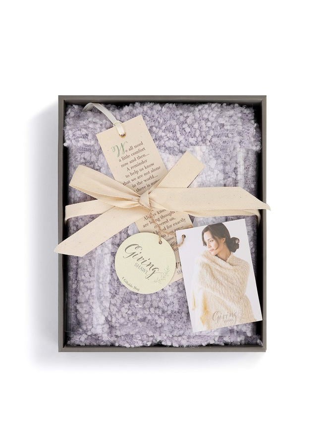 DEMDACO Giving Shawl Women's One Size Soft Knit Nylon Wrap in Gift Box, Light Purple, 70 x 27 - Image 3