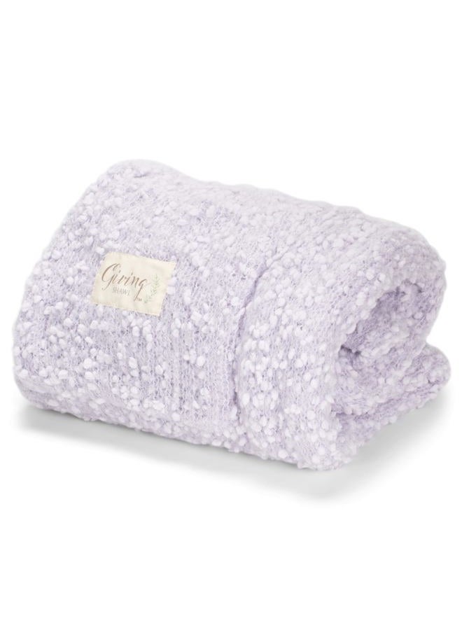 DEMDACO Giving Shawl Women's One Size Soft Knit Nylon Wrap in Gift Box, Light Purple, 70 x 27 - Image 4