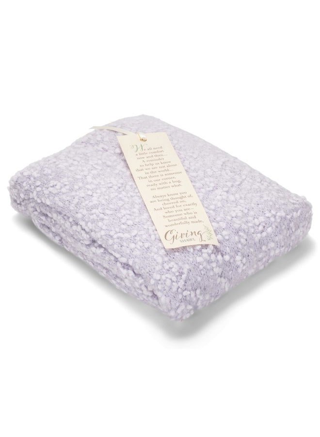 DEMDACO Giving Shawl Women's One Size Soft Knit Nylon Wrap in Gift Box, Light Purple, 70 x 27 - Image 2
