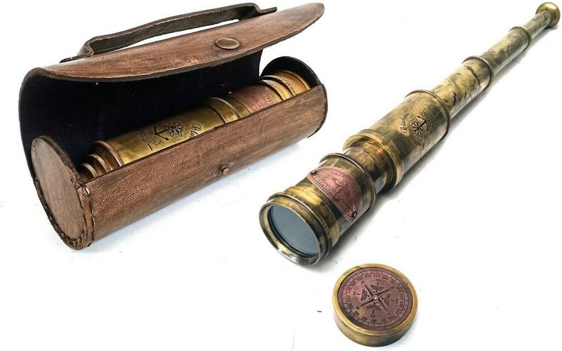 ALADEAN Scout Regiment Brass Telescope 19" London 1940 Broadhurt Clarkson Antique Replica Spyglass Scope High Resolution DF Lens Brilliant Magnification (Scout -19") - Image 1