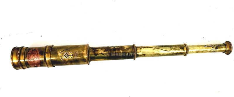 ALADEAN Scout Regiment Brass Telescope 19" London 1940 Broadhurt Clarkson Antique Replica Spyglass Scope High Resolution DF Lens Brilliant Magnification (Scout -19") - Image 5