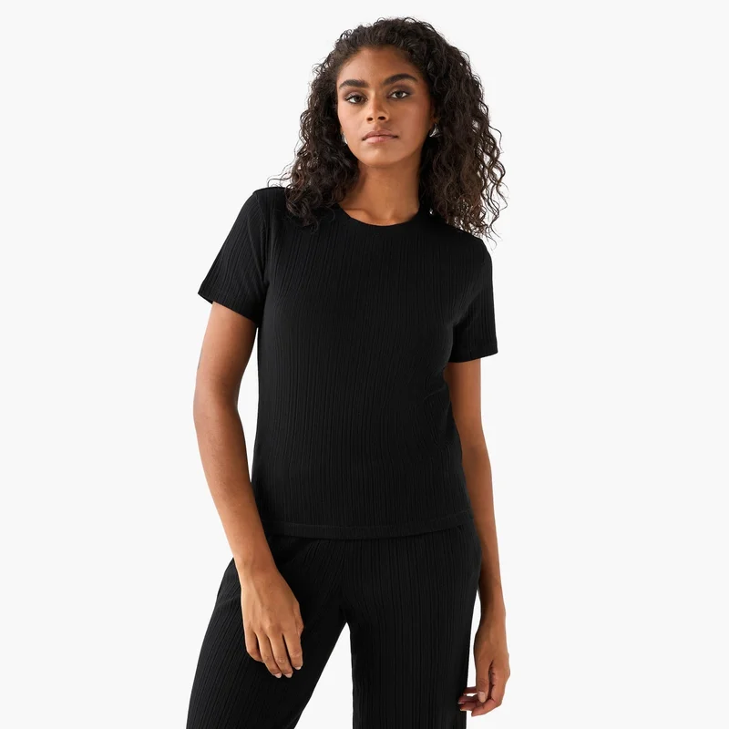 Splash FAV Ribbed Round Neck T-shirt