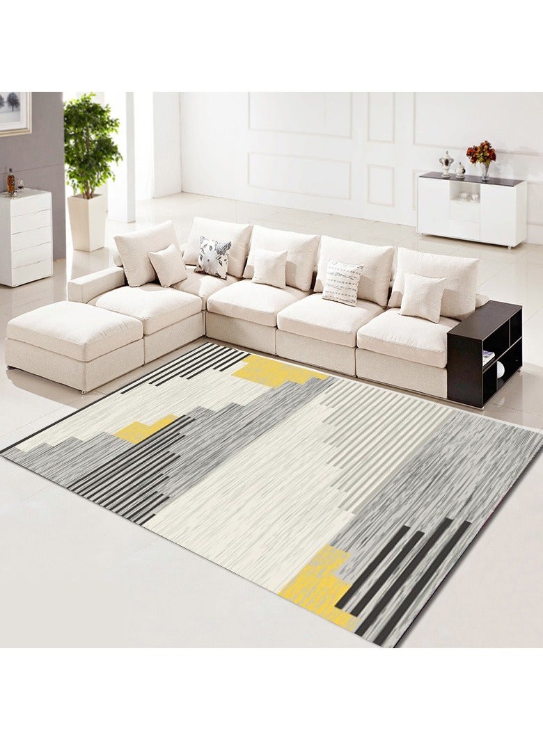 سجادة عالية الجودة بتصميم بسيط مع خطوط من ألياف البوليستر (سجادة فقط)