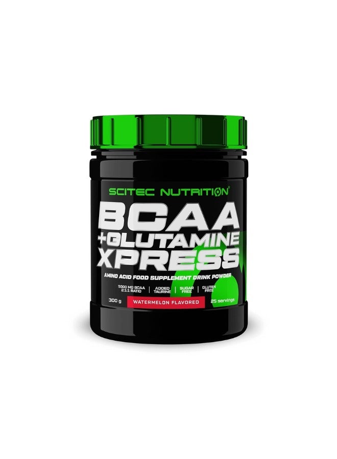 SCITEC NUTRITION مكمل غذائي من الأحماض الأمينية BCAA + جلوتامين إكسبريس بنكهة البطيخ 300 جرام - Image 1