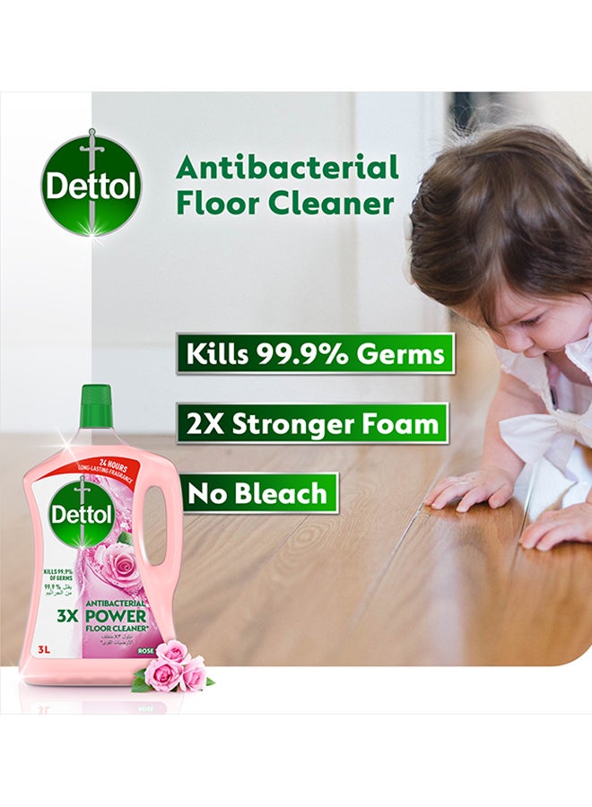 Dettol Rose Antibacterial Power Floor Cleaner Pink 3Liters - Image 2