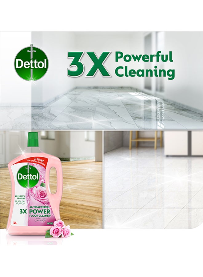 Dettol Rose Antibacterial Power Floor Cleaner Pink 3Liters - Image 3