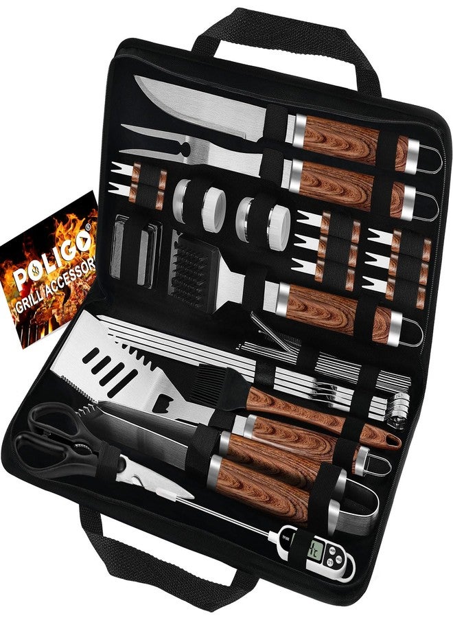 POLIGO 29 PCS BBQ Grill Accessories Stainless Steel BBQ Tools Grilling Tools Set with Storage Bag for Christmas Dads Birthday Presents - Camping Grill Utensils Set Ideal Grilling Gifts for Men Women - Image 1