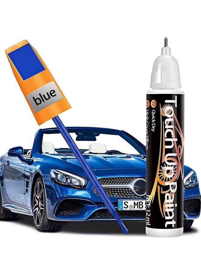NH Car Scratch Repair Pen Blue 12ml 2 in 1 Touch Up Paint Waterproof Scratch Remover for Deep and Minor Scratches Easy Fix - Image 1
