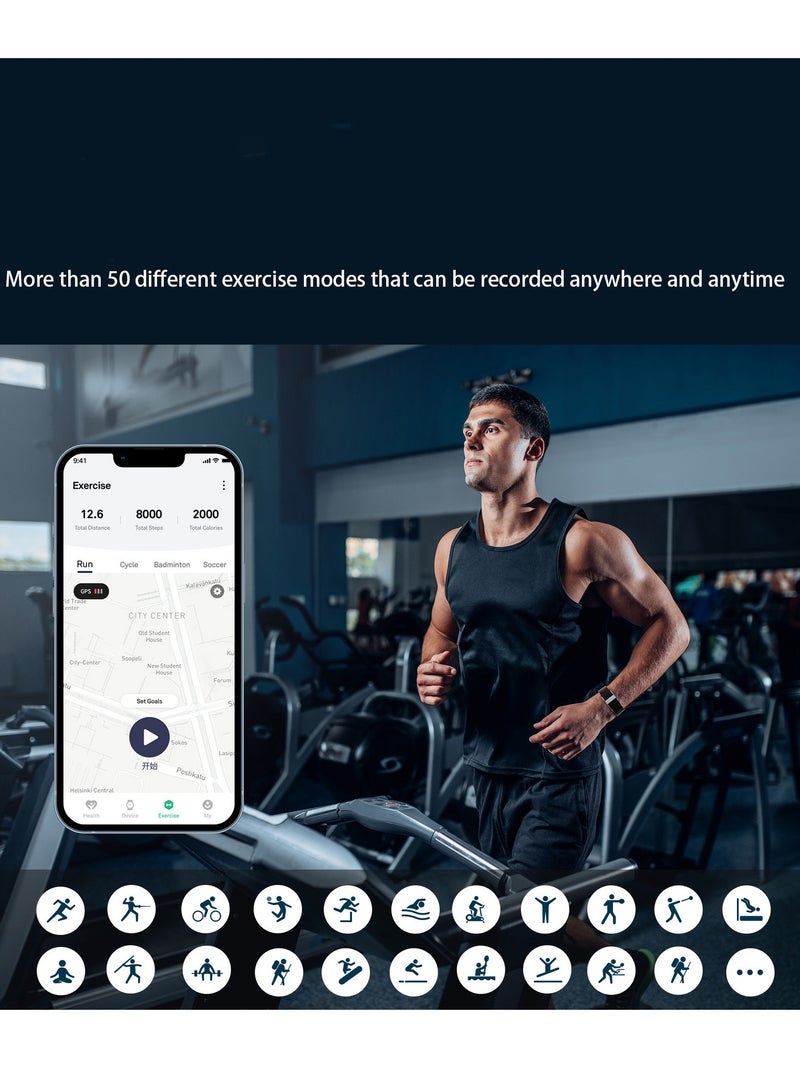 جي ستايل 2208A سوار ذكي بدون شاشة ، عداد خطبض متعقب اللياقة البدنية للرجال ، واكتشاف السوار الإلكترونية للرجال والنساء. - Image 4