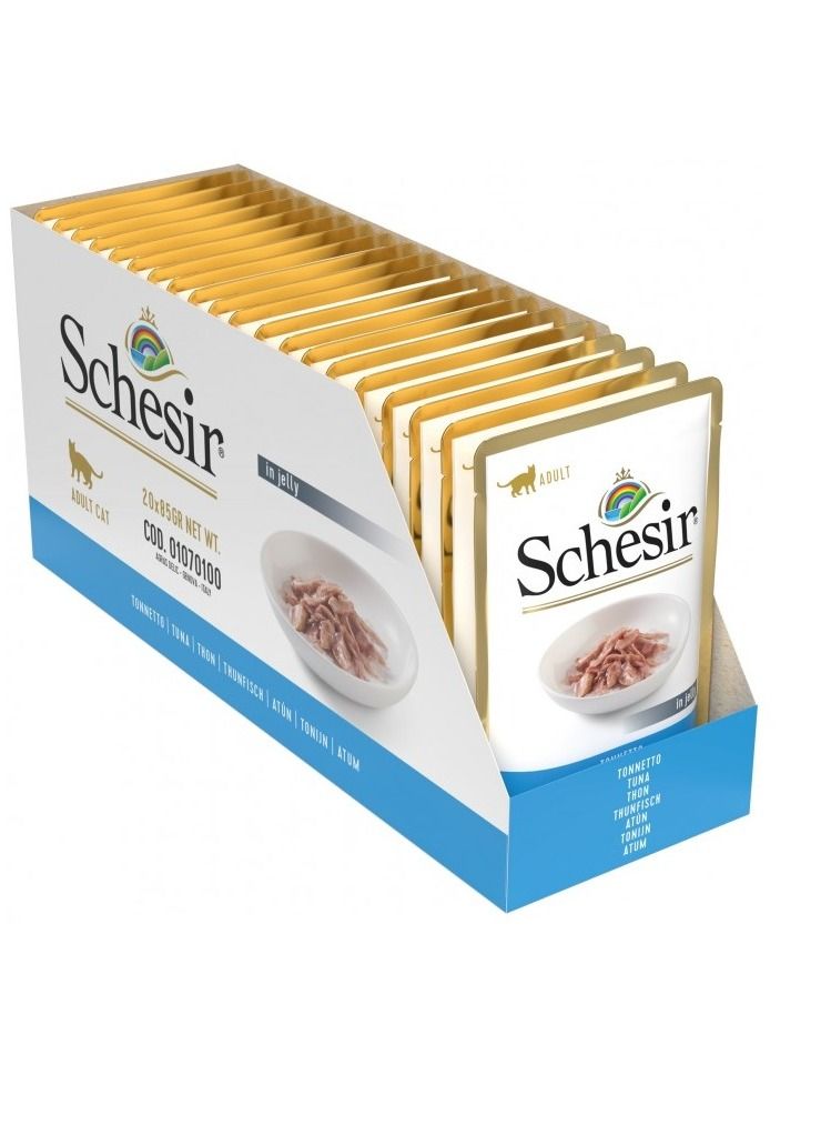 Schesir Complete & Balanced Nutrition Wet Cat Food in Jelly Pouch- Tuna 85g - Image 3