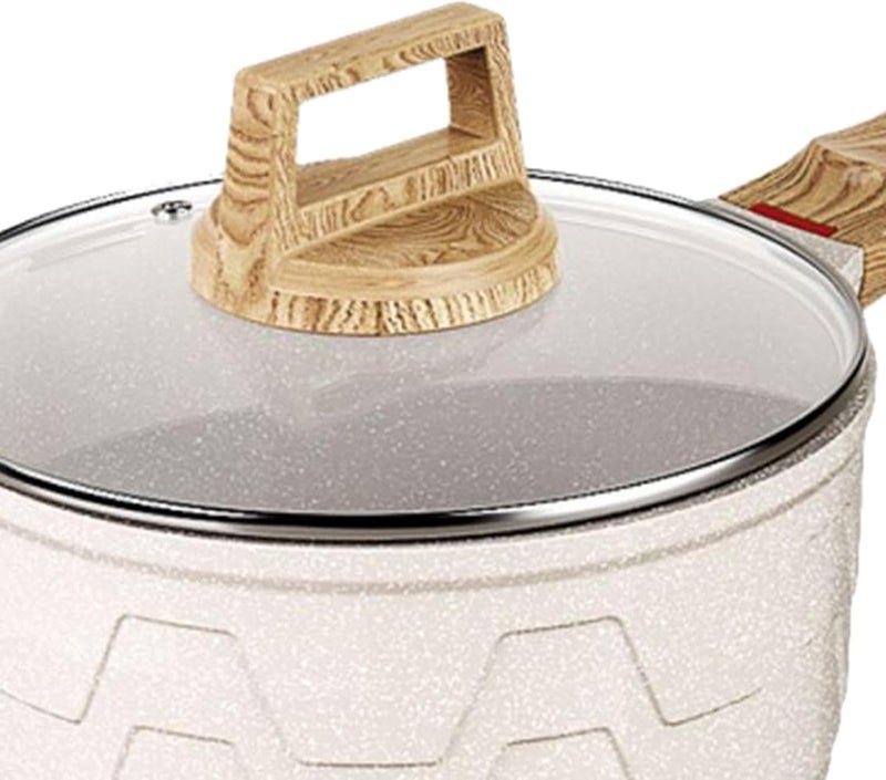 Non Stick Milk Pot Butter Warmer Butter Melting Pot Soup Pot Sauce Pan for Kitchen Induction Cooker Stove Top, White - Image 2