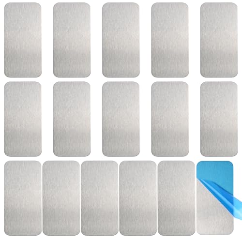 Bogigul 16pcs Under Cabinet Light Magnetic Strip, Adhesive Metal Plates for Magnets, Magnetic Strips with Adhesive Backing for Kitchen Stairs Closet and Bedroom (Not Magnets) - Image 1