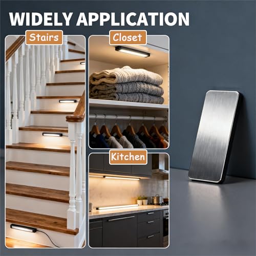 Bogigul 16pcs Under Cabinet Light Magnetic Strip, Adhesive Metal Plates for Magnets, Magnetic Strips with Adhesive Backing for Kitchen Stairs Closet and Bedroom (Not Magnets) - Image 3