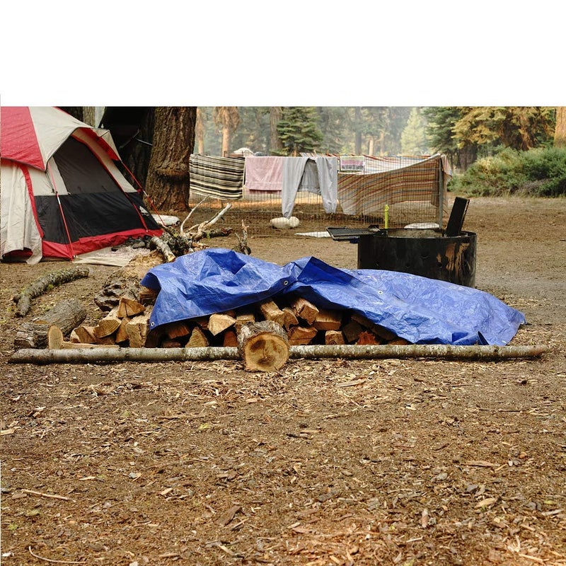 B-Air Grizzly Tarps by B-Air 8' x 10' Large Multi-Purpose Waterproof Heavy Duty Poly Tarp with Grommets Every 36", 8x8 Weave, 5 Mil Thick, For Home, Boats, Cars, Camping, Protective Cover, Blue - Image 2
